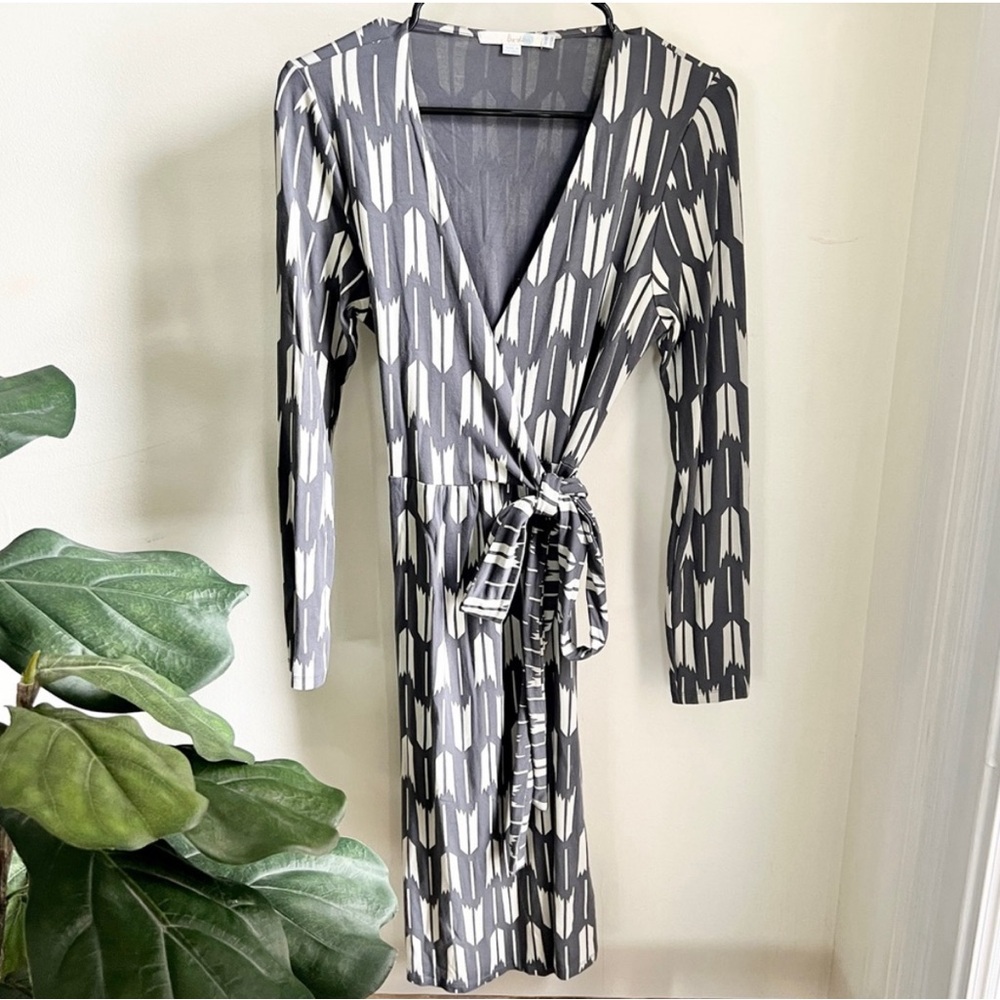 Boden Black and White Patterned Dress